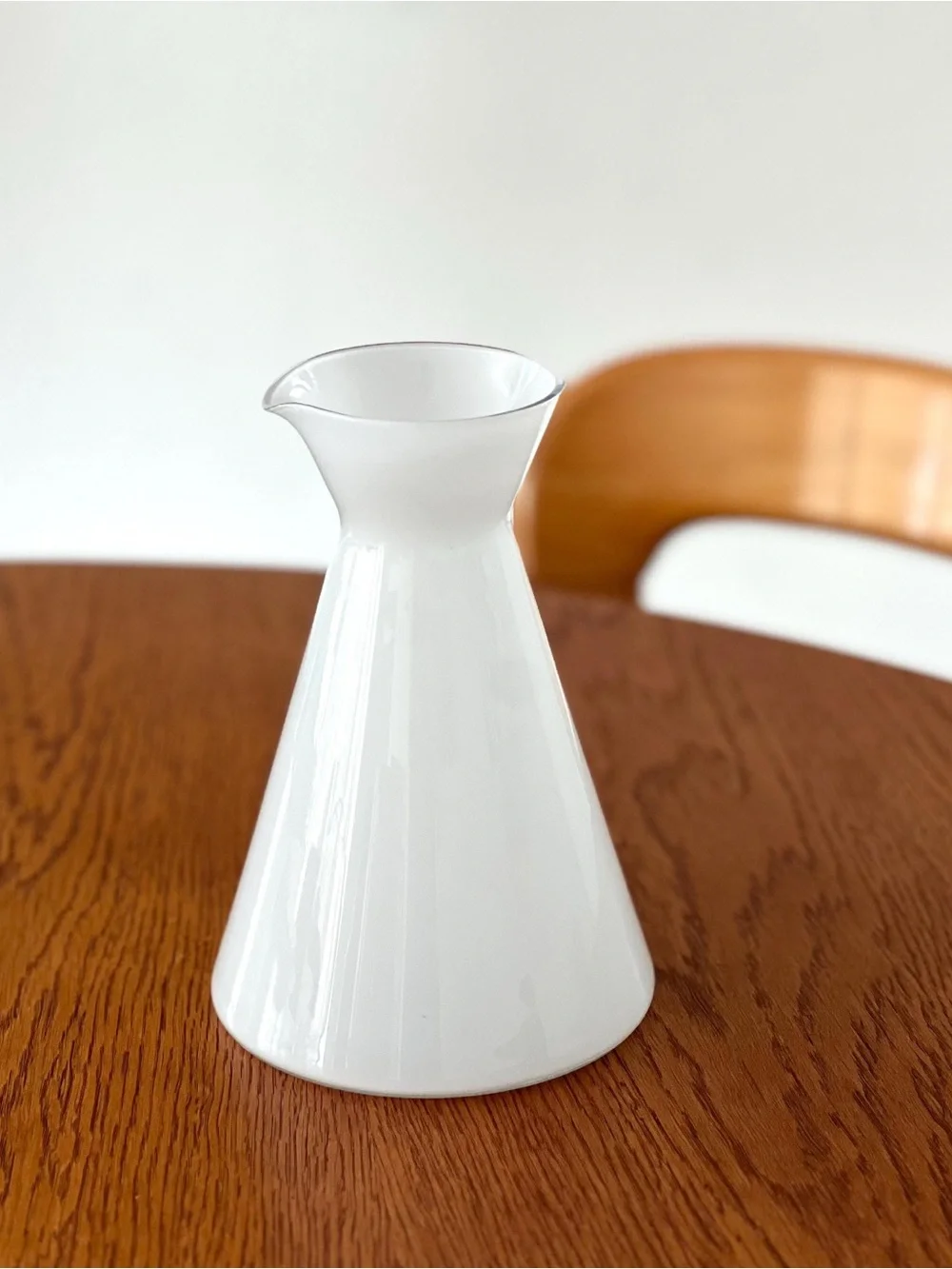 Vintage IKEA Leende Carafe by Anne Nilsson: White Glass Pitcher